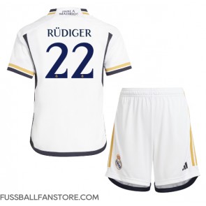 Real Madrid Antonio Rudiger #22 Replik Heimtrikot Kinder 2023-24 Kurzarm (+ Kurze Hosen)